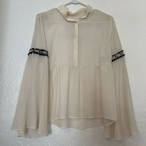 Zara pearl lace blouse